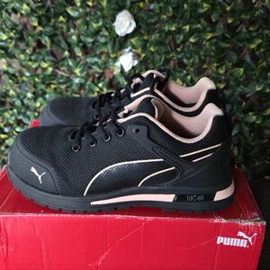 PUMA Safety Levity Knit Comp Toe Work Shoes Black Peach ASTM EH SR Women's Sz 5